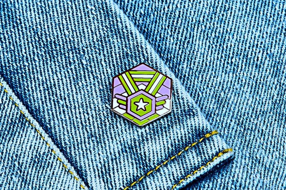 Genderqueer Flag - Medal Cube Pin-Pride Pin-PCMC_GENQ