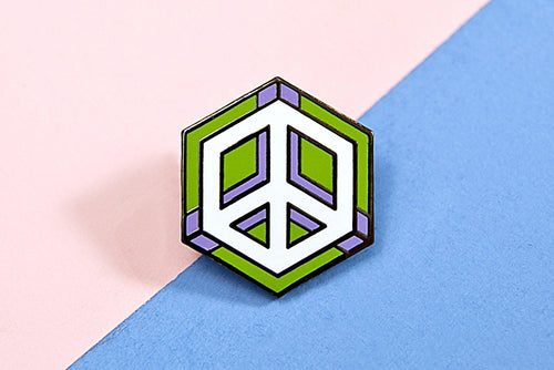 Genderqueer Flag - Peace Cube Pin