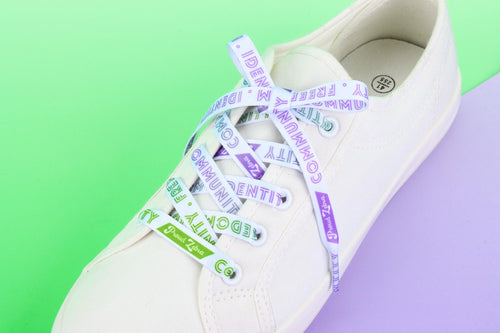 Genderqueer Pride Flag White Shoelaces