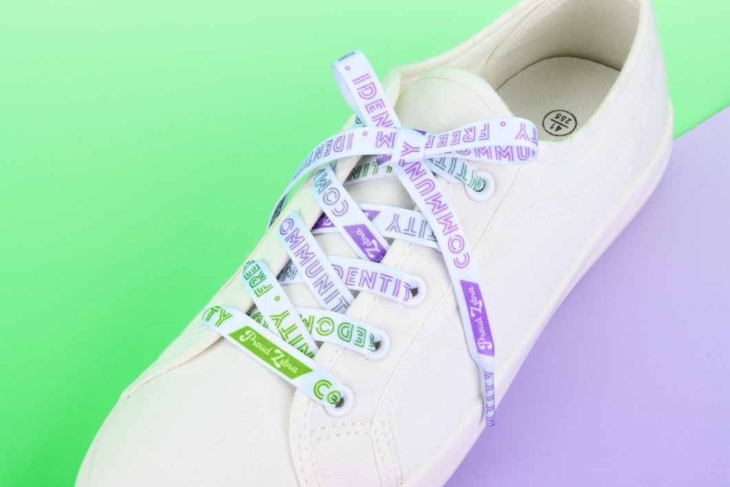 Genderqueer Pride Flag White Shoelaces-Pride Shoelaces-SLWH_GENQ_45IN