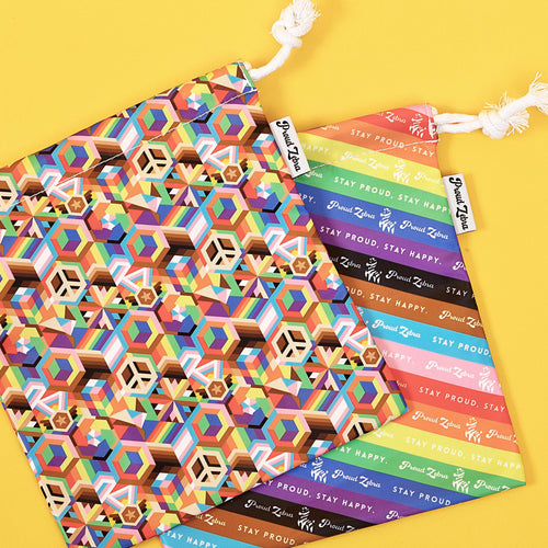 Inclusive Pride Flag Drawstring Bag