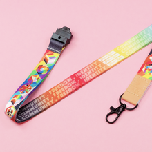 Load image into Gallery viewer, Inclusive Pride Lanyards with reversible design by Proud Zebra in position 5
