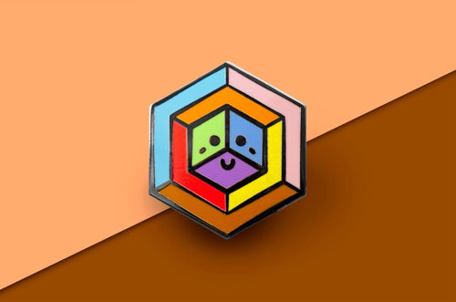 Inclusive Rainbow Flag - Proud Cube Pin