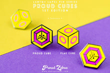 Load image into Gallery viewer, Intersex Flag - Flag Cube Pin-Pride Pin-PCFC_INTS
