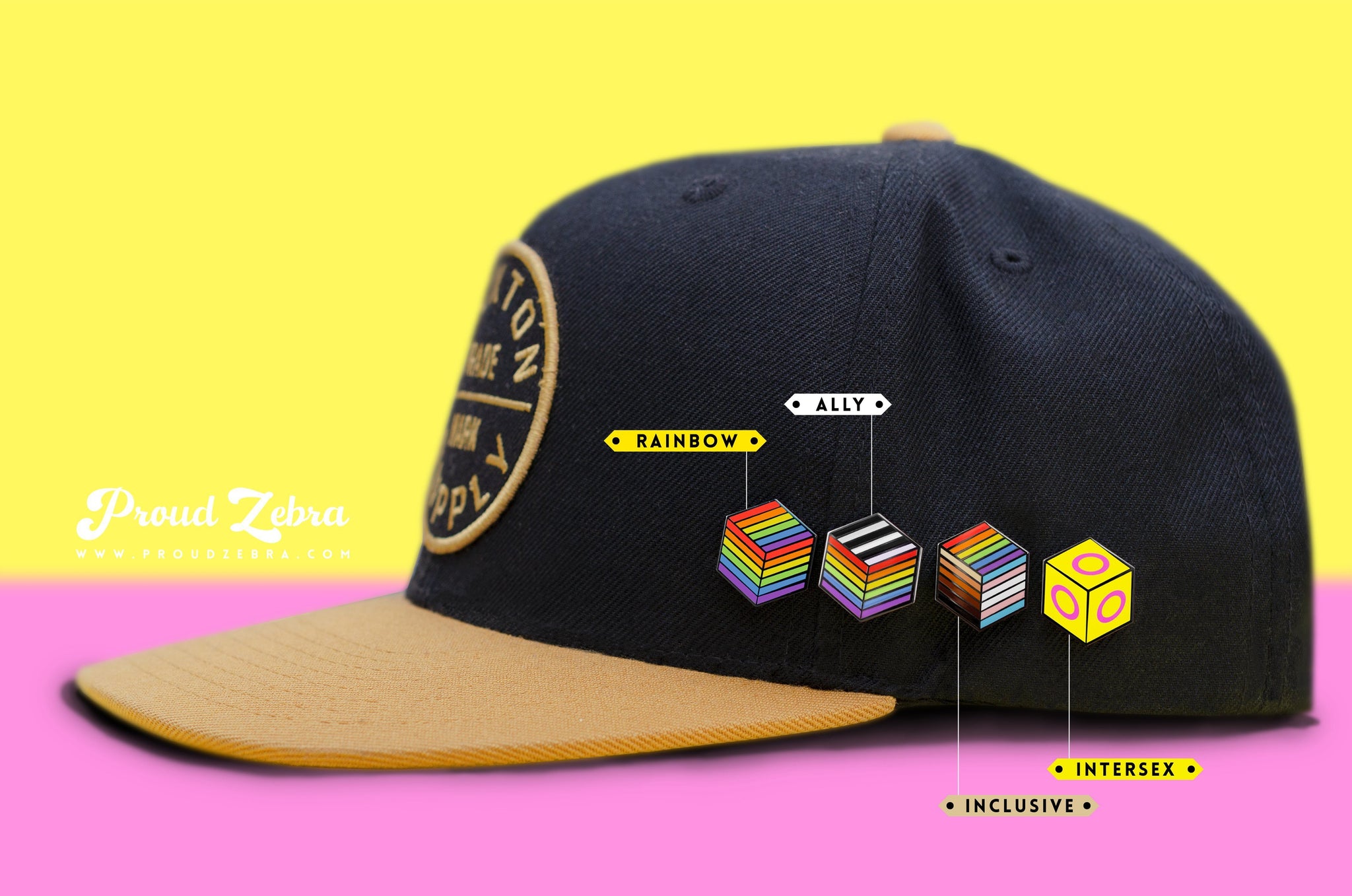 Intersex Flag - Flag Cube Pin | Proud Zebra Intersex Flag - Flag Cube Pin | Proud Zebra