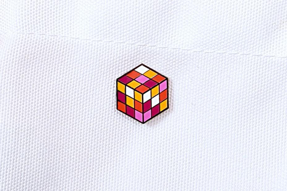Lesbian Flag - Rubik's Cube Pin-Pride Pin-PCTC_LESB