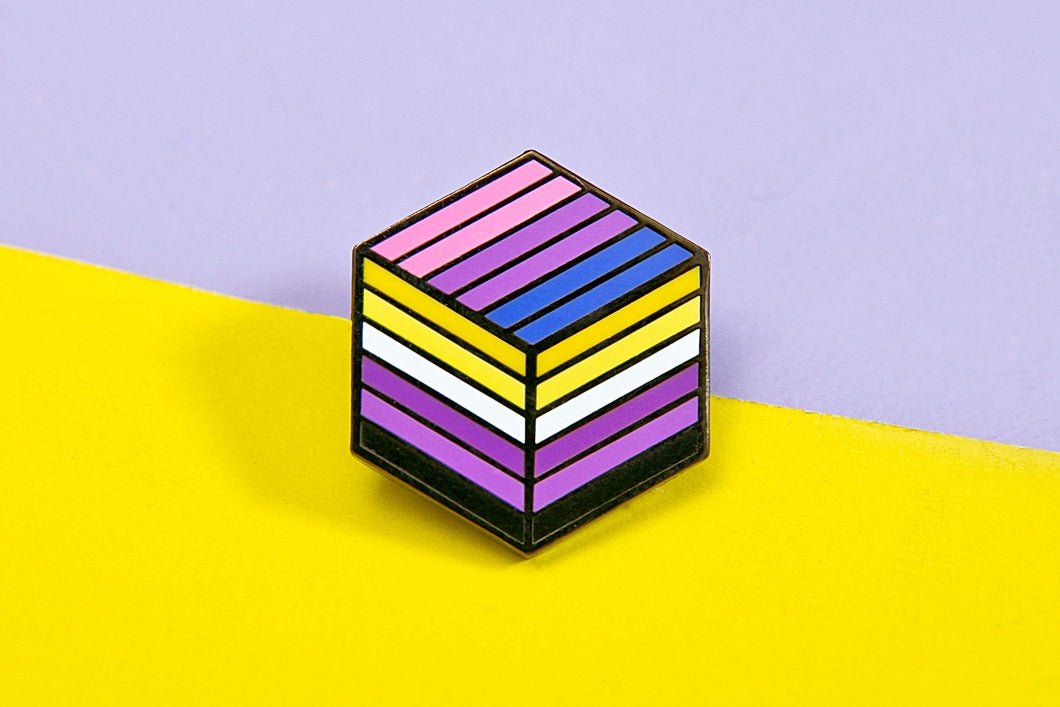 Non-Binary Bisexual Pride - Flag Cube Pin-Pride Pin-PCFC_ENBY_BISX