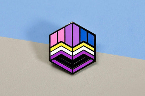 Non-Binary Bisexual Pride - Love Cube Pin