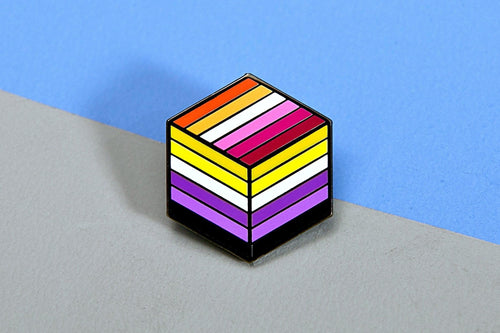 Non-Binary Lesbian Pride - Flag Cube Pin