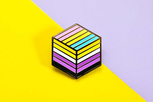 Non-Binary Pansexual Pride - Flag Cube Pin