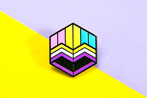 Non-Binary Pansexual Pride - Love Cube Pin