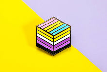 Load image into Gallery viewer, Non-Binary Pansexual Pride - Medal Cube Pin-Pride Pin-PCFC_ENBY_PANS

