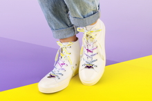 Load image into Gallery viewer, Non-Binary Pride Flag Love Lace Locks-Pride Lace Locks-LLSL_SLWH_ENBY_45IN
