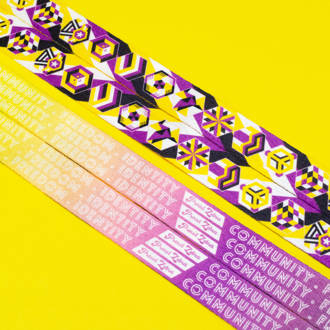 Non-Binary Pride Lanyards with reversible design by Proud Zebra in position 2