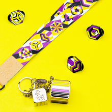 Load image into Gallery viewer, Non-Binary Pride Lanyards with reversible design by Proud Zebra in position 4
