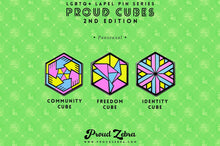 Load image into Gallery viewer, Pansexual Flag - Community Cube Pin-Pride Pin-PANS_ED2
