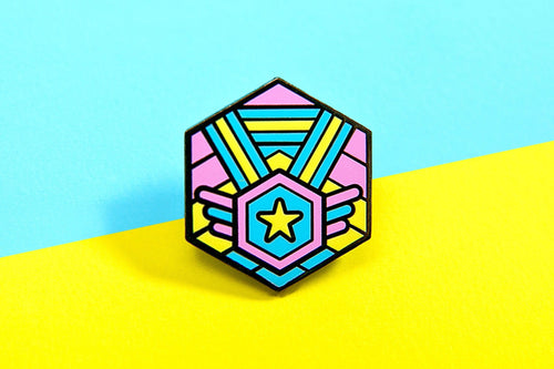 Pansexual Flag - Medal Cube Pin