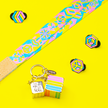 Load image into Gallery viewer, pansexual Pride Lanyards with reversible design by Proud Zebra in position 3
