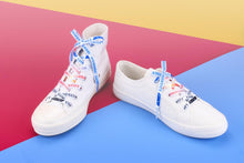 Load image into Gallery viewer, Polyamory Pride Flag White Shoelaces-Pride Shoelaces-SLWH_POLA_45IN
