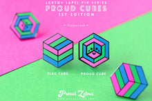 Load image into Gallery viewer, Polysexual Flag - Flag Cube Pin-Pride Pin-PCFC_POLS
