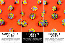 Load image into Gallery viewer, Rainbow Flag - Freedom Cube Pin-Pride Pin-PCBC_RBOW
