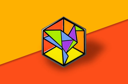 Rainbow Flag - Freedom Cube Pin