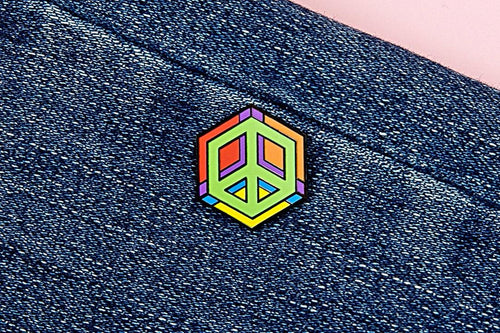 Rainbow Flag - Peace Cube Pin