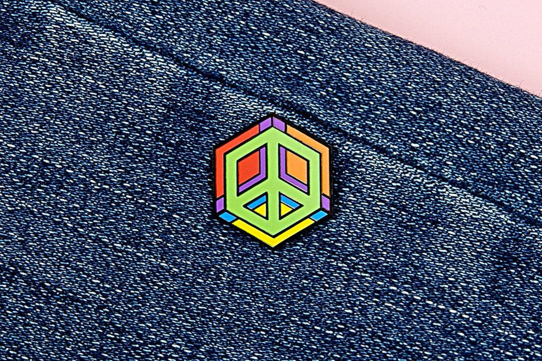 Rainbow Flag - Peace Cube Pin-Pride Pin-PCZC_RBOW