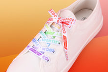Load image into Gallery viewer, Rainbow Pride Flag White Shoelaces-Pride Shoelaces-SLWH_RBOW_45IN
