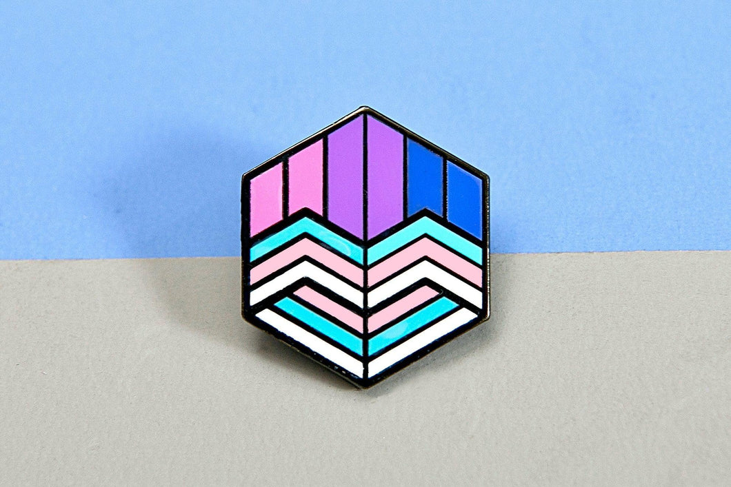 Trans Bisexual Pride - Love Cube Pin-Pride Pin-PCHC_TRAN_BISX