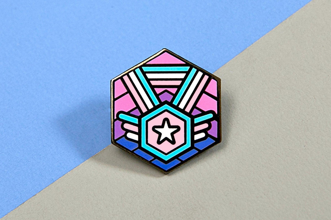 Trans Bisexual Pride - Medal Cube Pin-Pride Pin-PCMC_TRAN_BISX