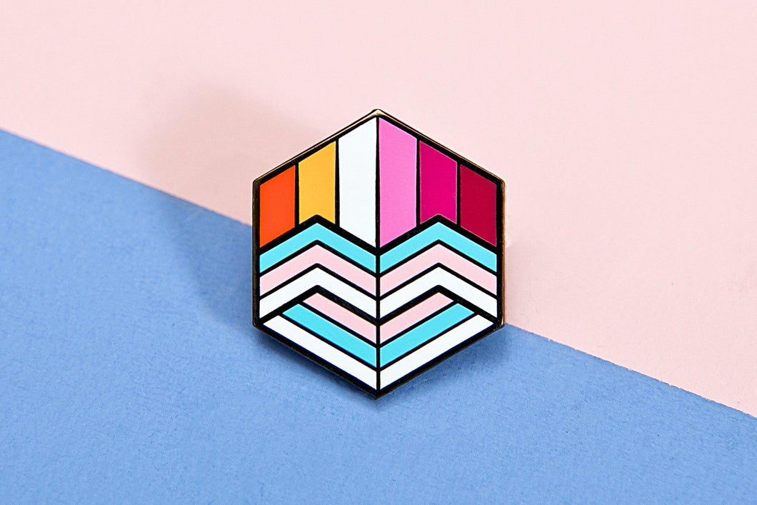 Trans Lesbian Pride - Love Cube Pin-Pride Pin-PCHC_TRAN_LESB