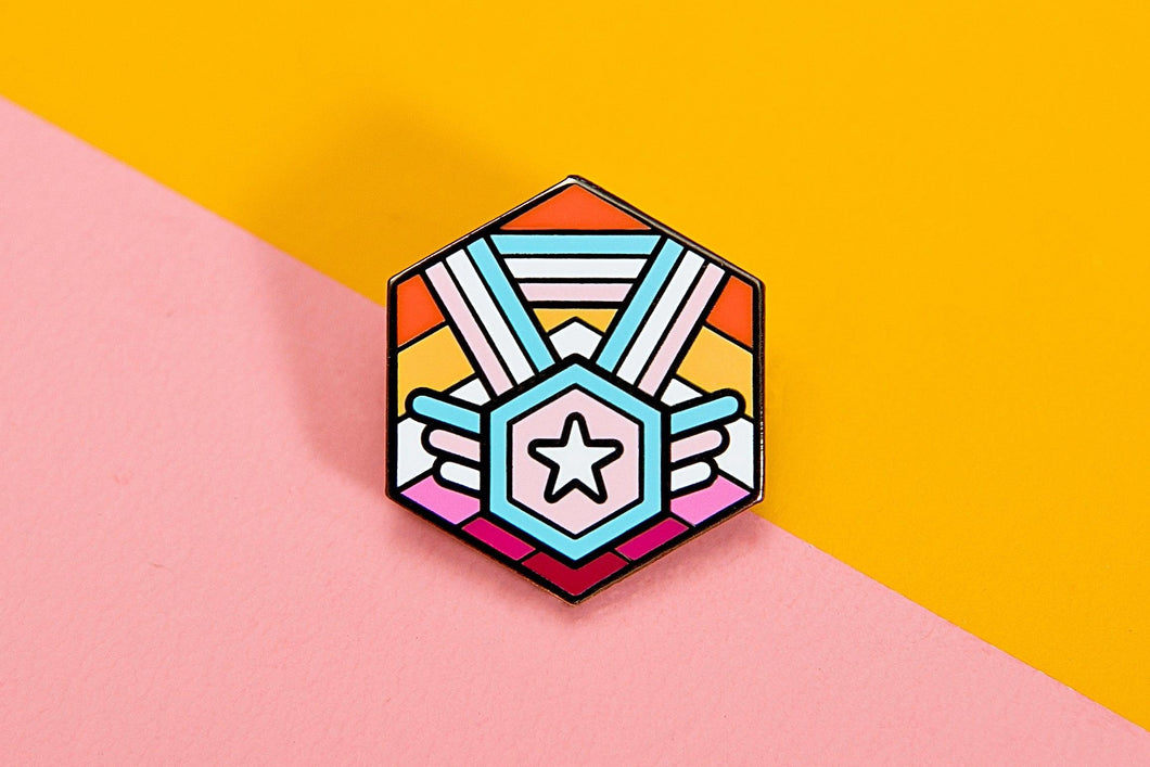 Trans Lesbian Pride - Medal Cube Pin-Pride Pin-PCMC_TRAN_LESB