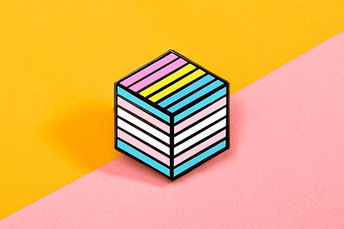 Trans Pansexual Pride - Flag Cube Pin